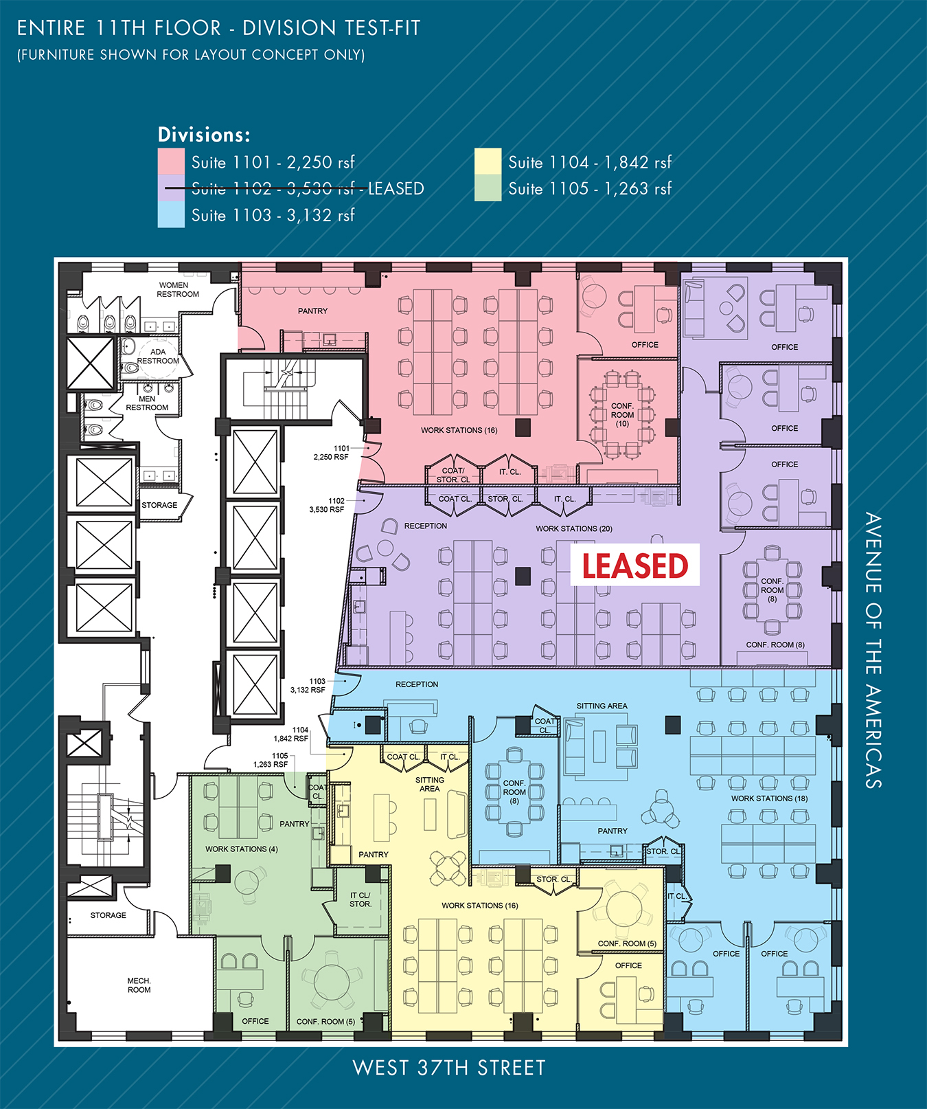 1001 6th Ave, New York, NY for lease Floor Plan- Image 1 of 5