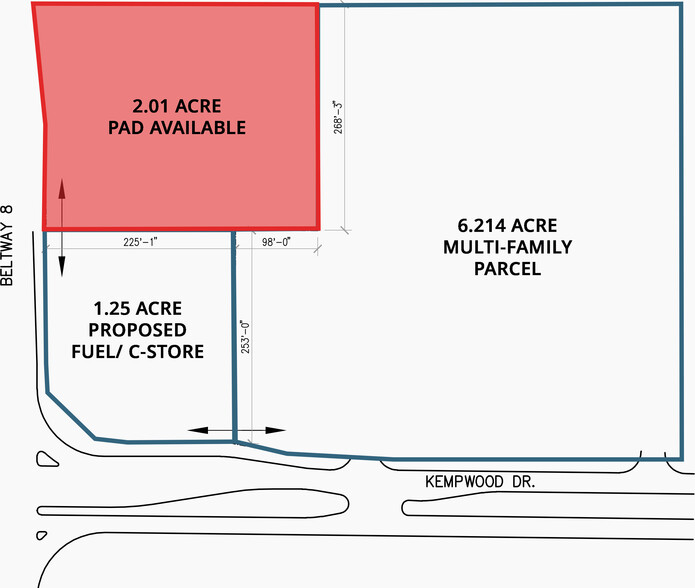 West Sam Houston Parkway North at Kempwood Drive, Houston, TX for sale - Site Plan - Image 1 of 3