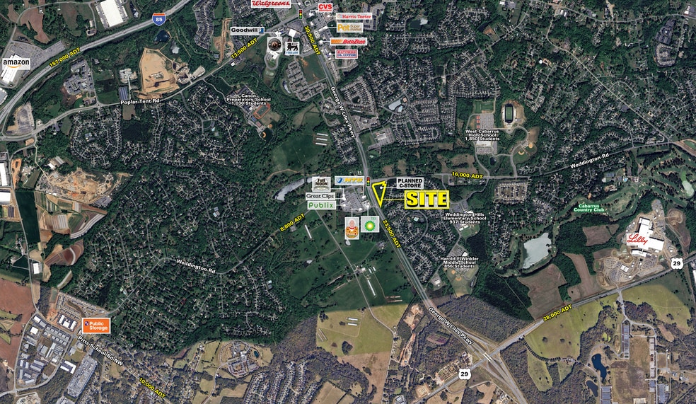 Weddington Rd & George W. Liles Pkwy Pkwy, Concord, NC for lease - Aerial - Image 1 of 4