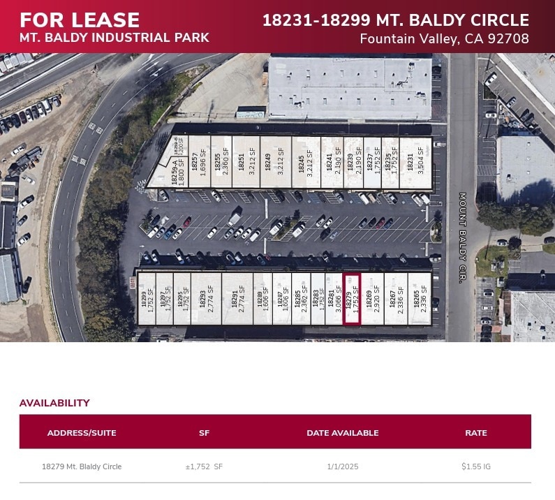 18231-18259 Mount Baldy Cir, Fountain Valley, CA for lease Site Plan- Image 1 of 2