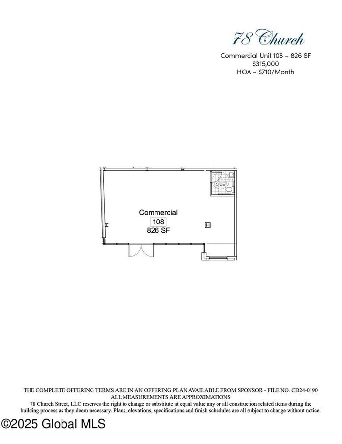 78 Church St, Saratoga Springs, NY 12866 - Unit 108 - - Floor Plan - Image 1 of 1