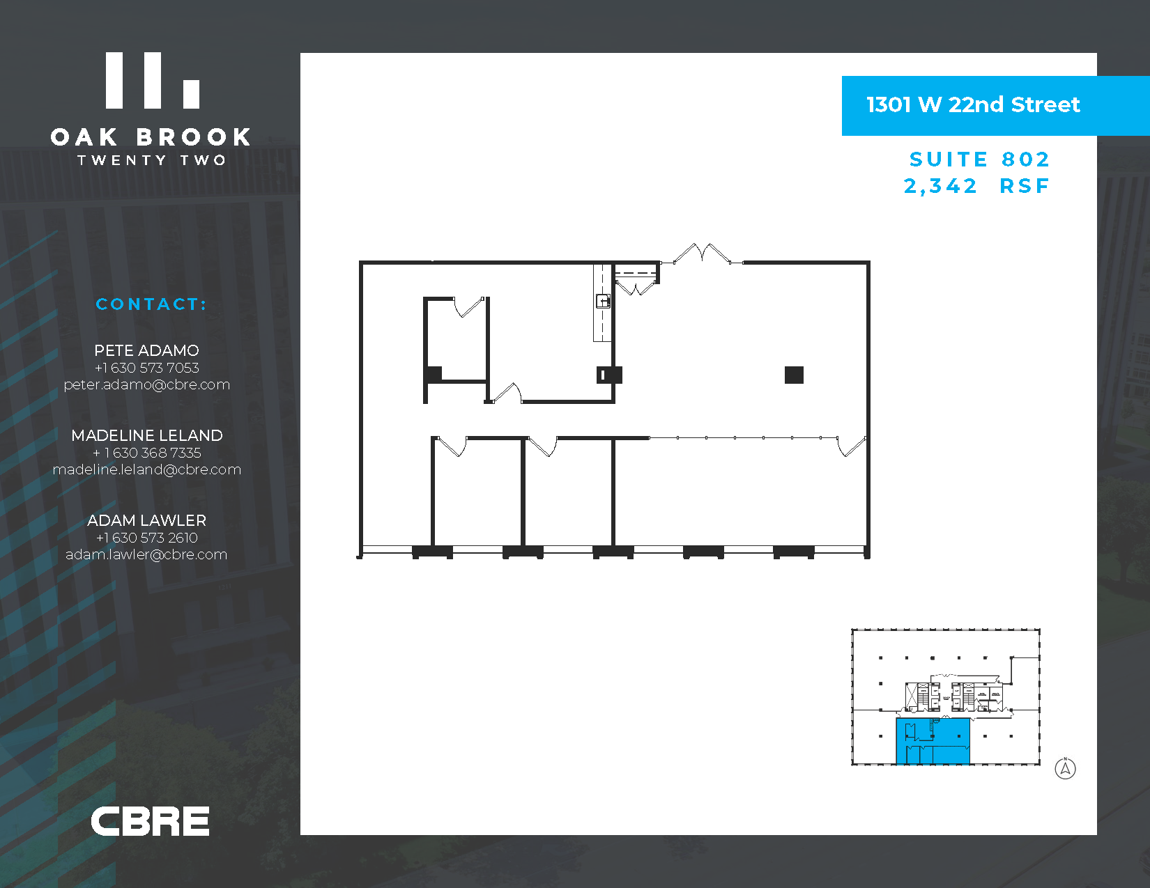 1301 W 22nd St, Oak Brook, IL for lease Floor Plan- Image 1 of 1