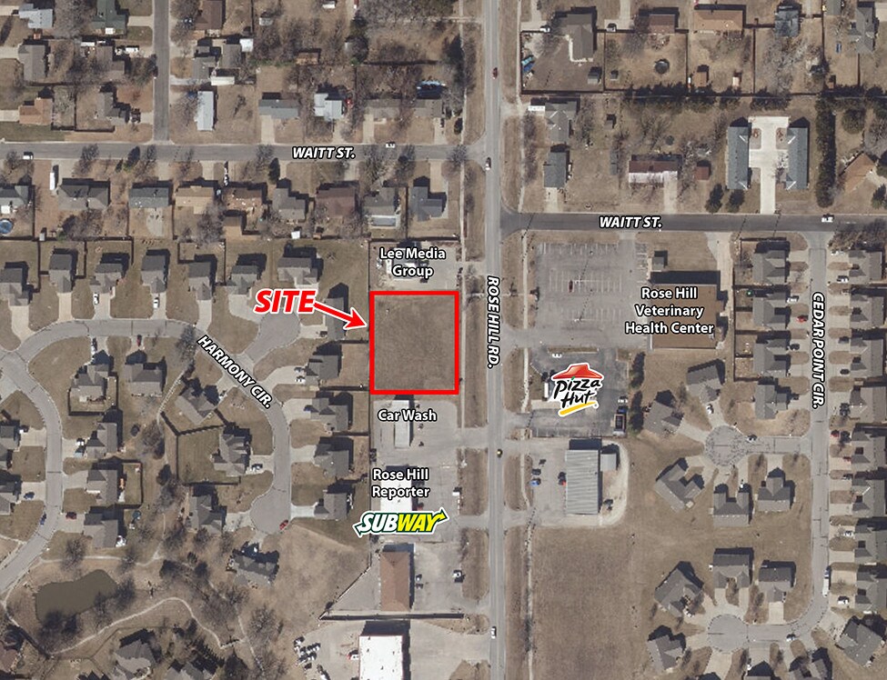 SW of N. Rose Hill RD and E. Waitt, Rose Hill, KS for sale Aerial- Image 1 of 1