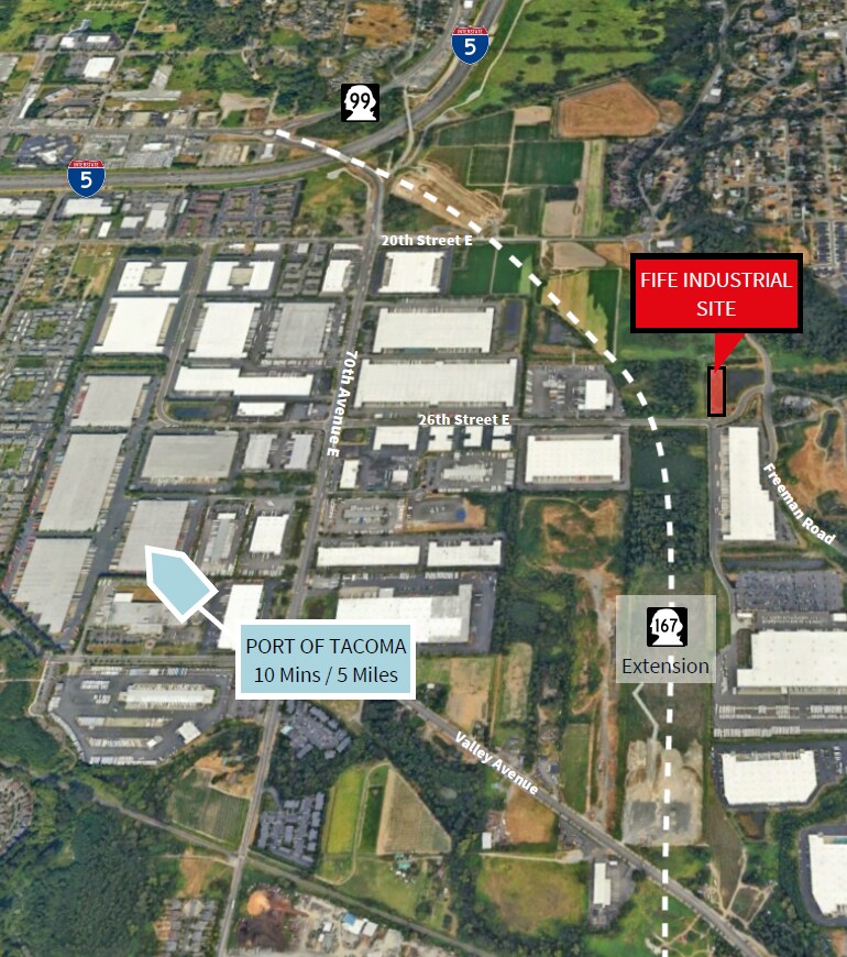 7801 26th St E, Fife, WA for sale Aerial- Image 1 of 6