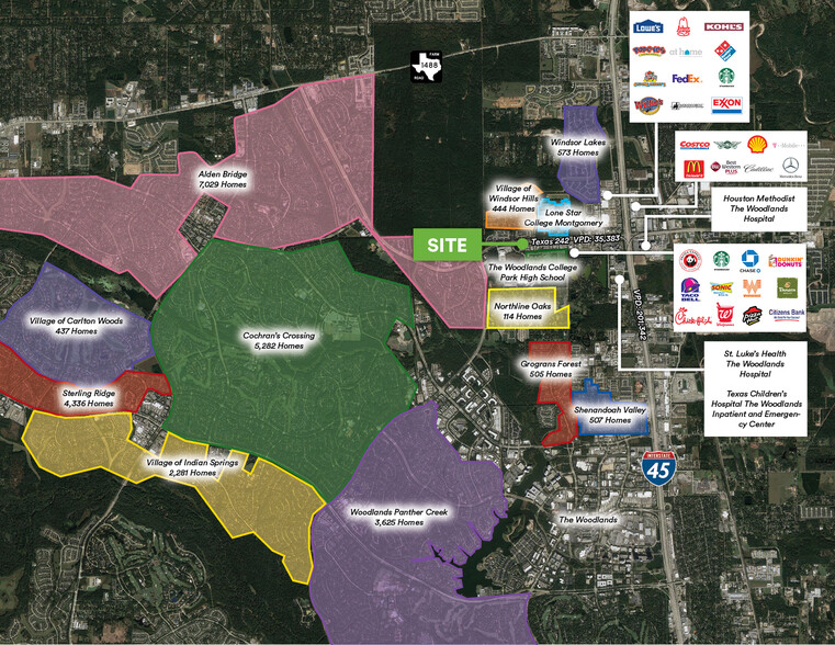 3707 College Park Dr, The Woodlands, TX for lease - Aerial - Image 2 of 4