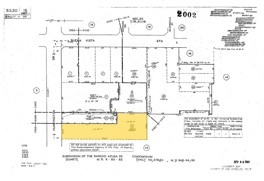 1202-1212 Huntington Dr, Duarte, CA for sale - Plat Map - Image 1 of 1