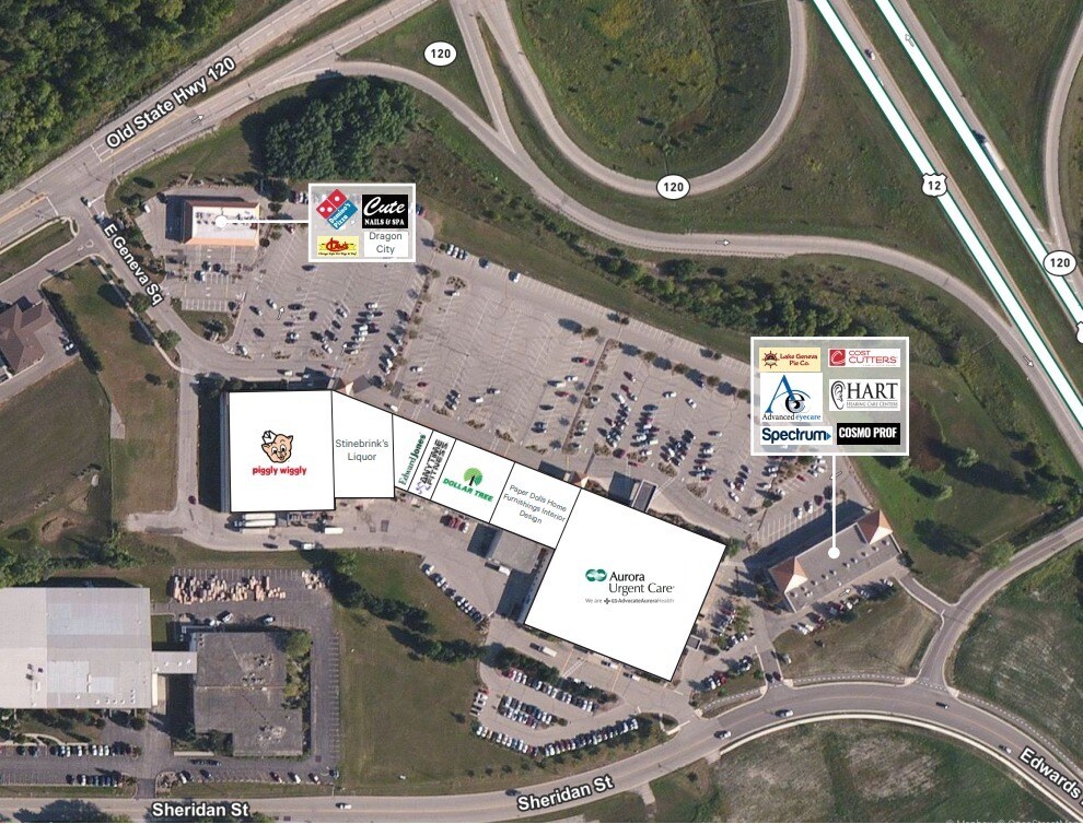 150-168 Geneva Sq, Lake Geneva, WI for sale Aerial- Image 1 of 1