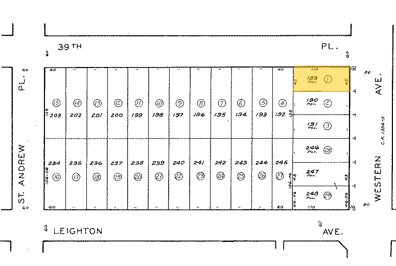 3933-3937 S Western Ave, Los Angeles, CA for lease - Plat Map - Image 2 of 7