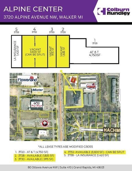 3720-3734 Alpine Ave NW, Comstock Park, MI for lease - Building Photo - Image 2 of 3