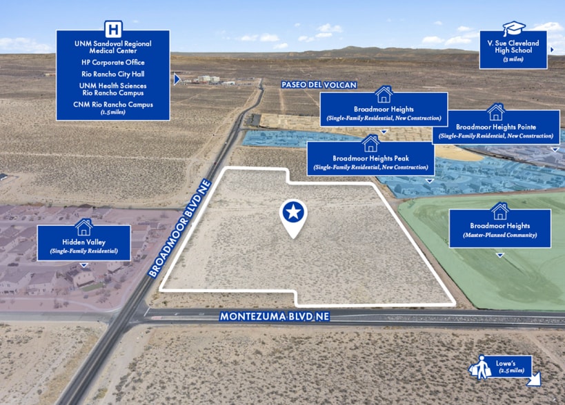 NEQ of Broadmoor Blvd. NE & Montezuma Blvd. NE, Rio Rancho, NM for sale - Aerial - Image 2 of 4