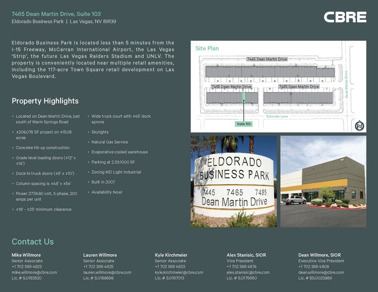 7465 Dean Martin Dr, Las Vegas, NV for lease - Site Plan - Image 2 of 6