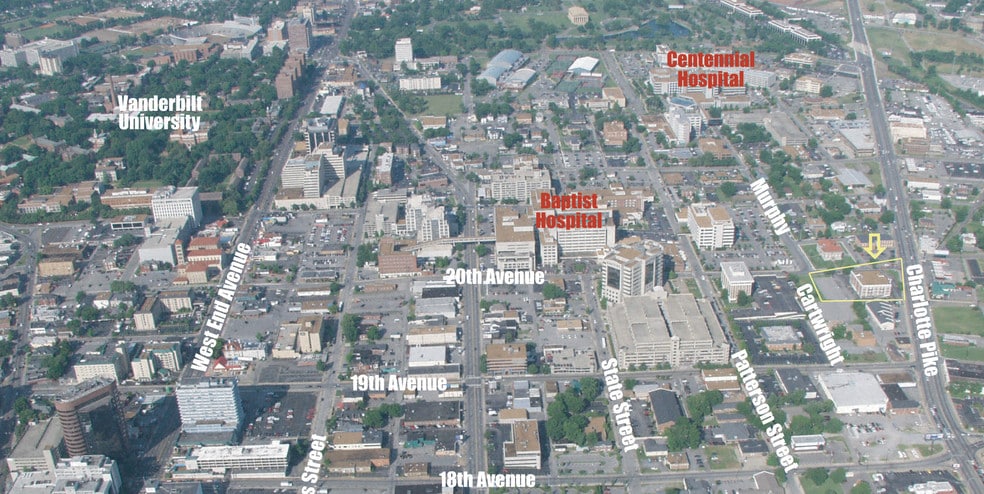 1919 Charlotte Ave, Nashville, TN for lease - Aerial - Image 3 of 8