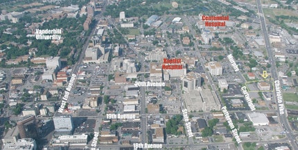 1919 Charlotte Ave, Nashville, TN - AERIAL  map view - Image1