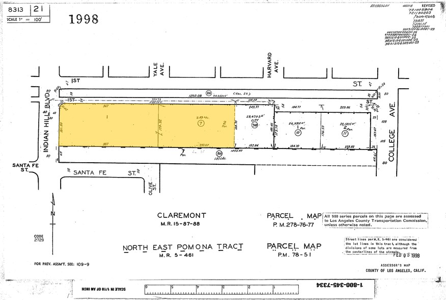 250 W 1st St, Claremont, CA for lease - Plat Map - Image 2 of 5