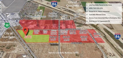 Industrial Way & Enterprise Way, Coachella, CA - aerial  map view