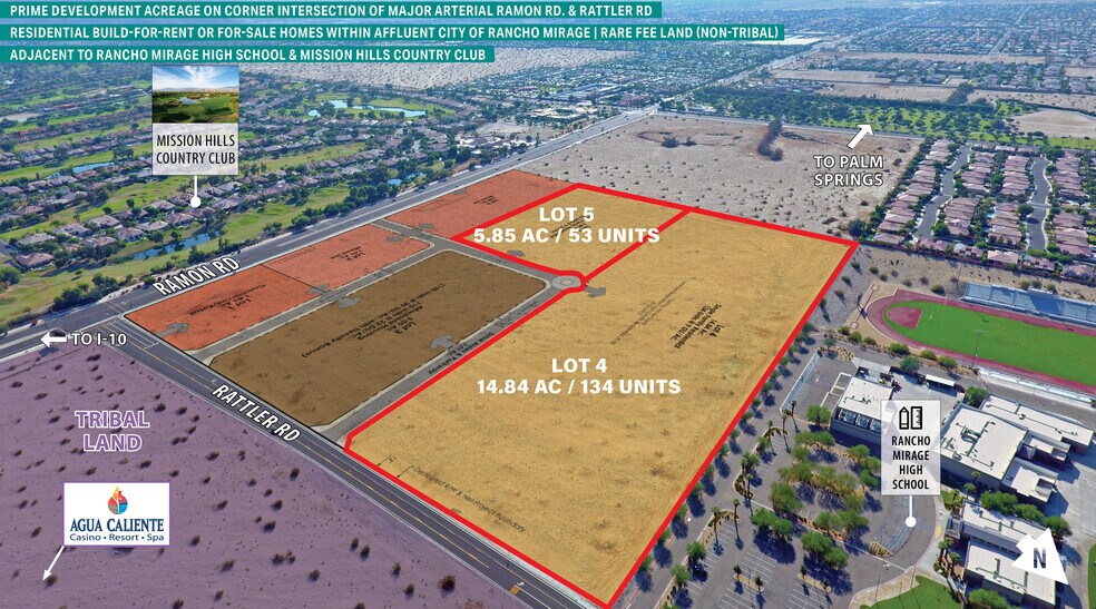 Ramon & Rattler Rd, Rancho Mirage, CA for sale - Aerial - Image 1 of 5