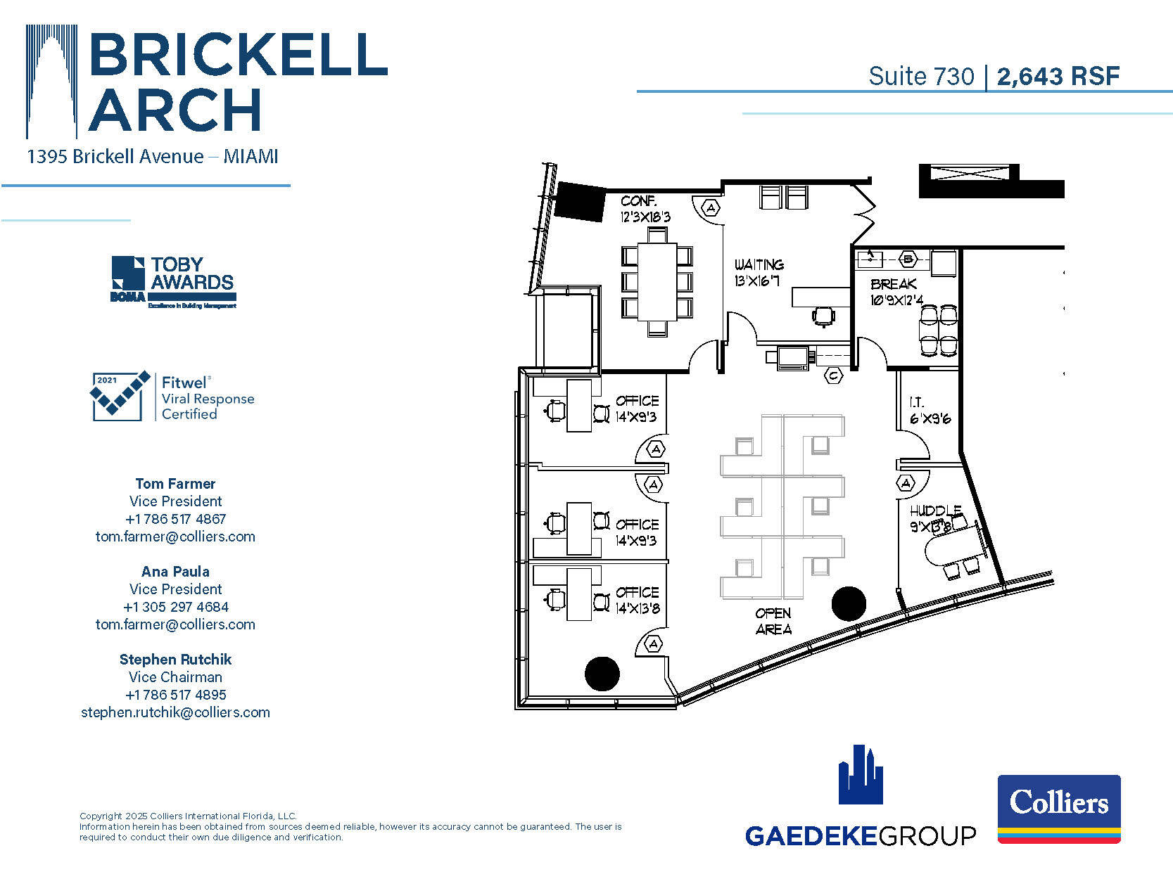 1395 Brickell Ave, Miami, FL for lease Floor Plan- Image 1 of 2