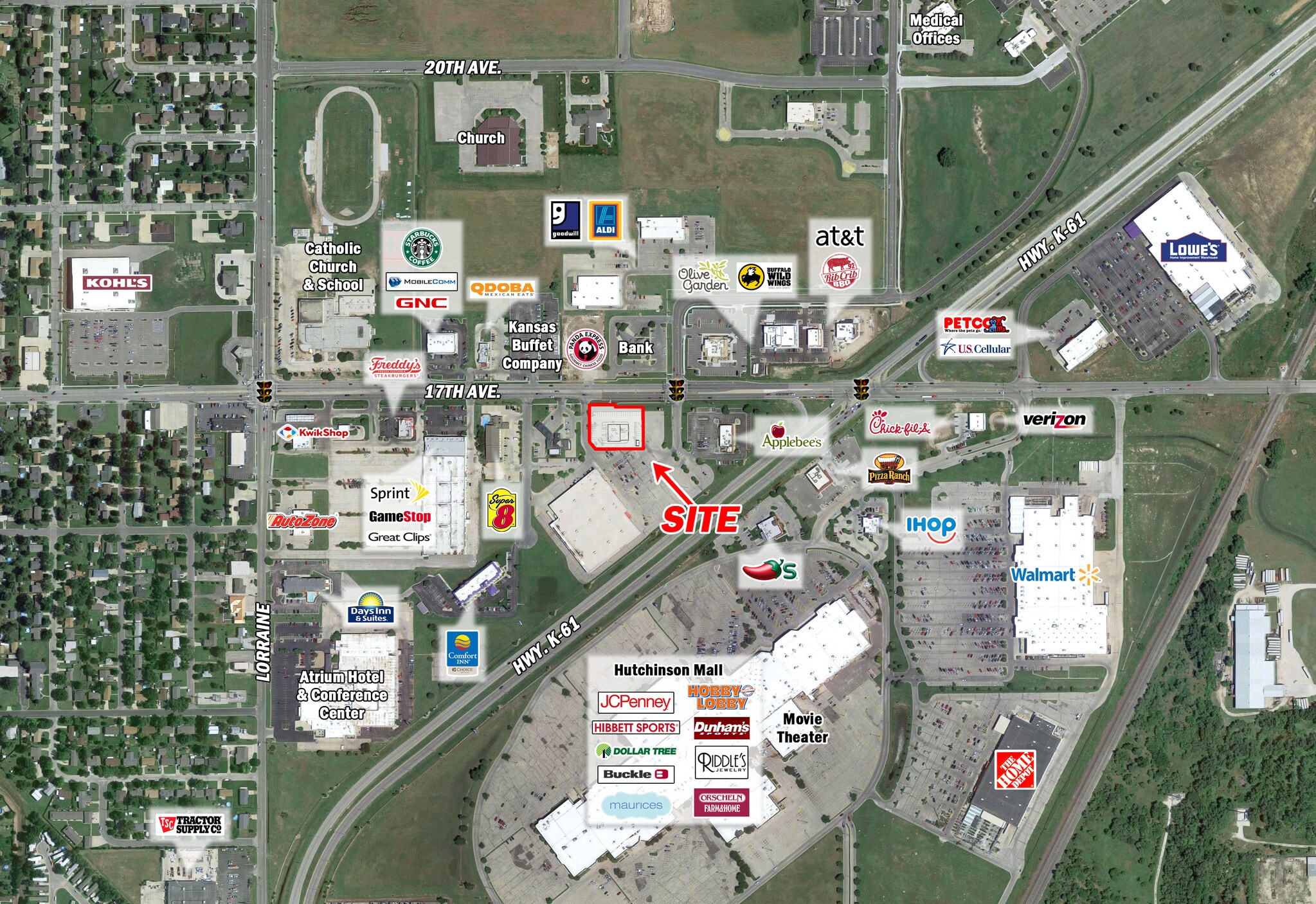 1529 E 17th Ave, Hutchinson, KS for sale Aerial- Image 1 of 1