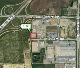 90 Freeport Blvd NE, Calgary, AB - AERIAL  map view