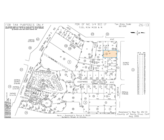 1024 Webster St, Santa Cruz, CA for sale - Plat Map - Image 1 of 1