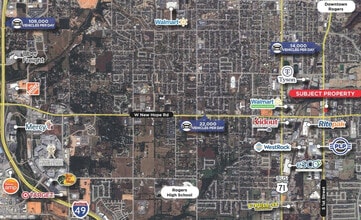 1821 S 1st St, Rogers, AR - AERIAL  map view