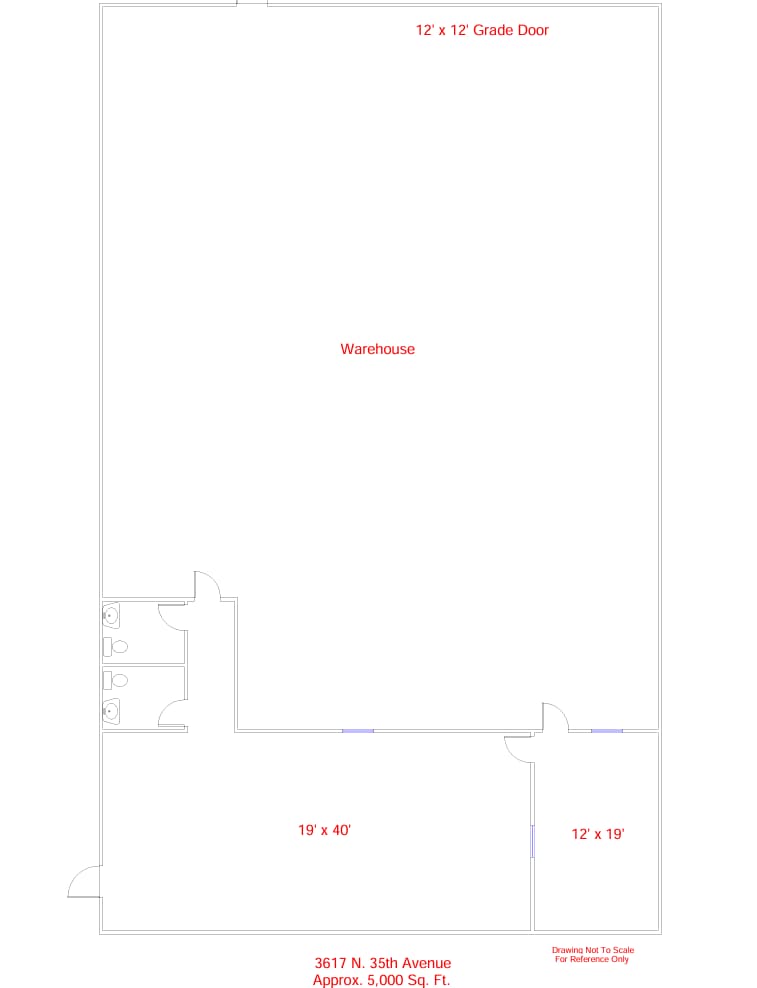 3617-3621 N 35th Ave, Phoenix, AZ for lease Floor Plan- Image 1 of 1