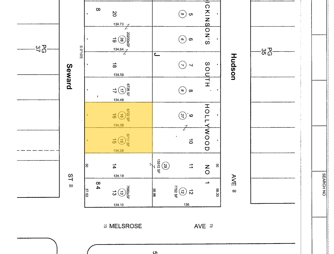 712-720 Seward St, Los Angeles, CA for sale Plat Map- Image 1 of 1