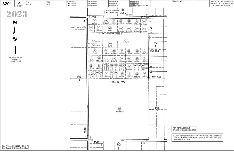 Vic Ave D4 60 STW, Lancaster, CA for sale - Plat Map - Image 2 of 2