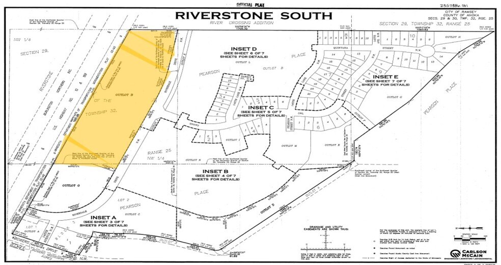 Donna Farms at Hwy 10 and Riverdale Drive, Ramsey, MN for sale - Plat Map - Image 3 of 4