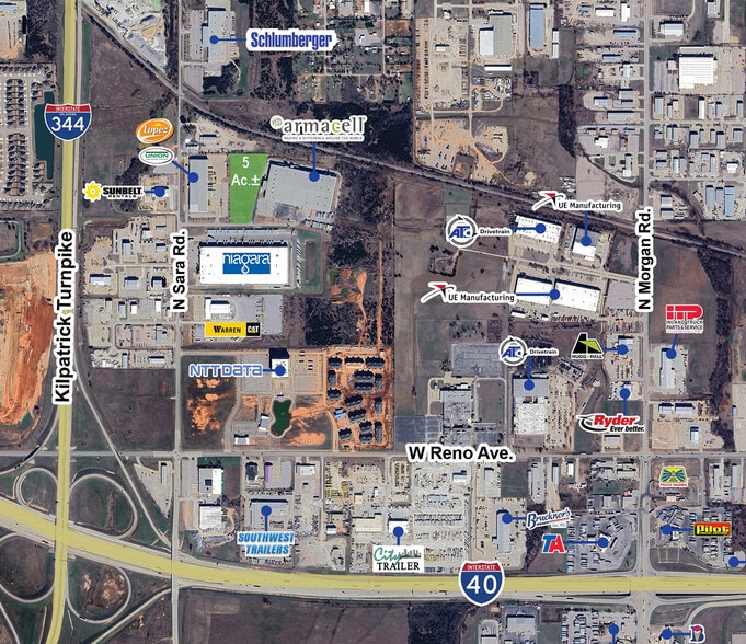 W RENO AVE. & N SARA Rd, Oklahoma City, OK for sale - Aerial - Image 1 of 2