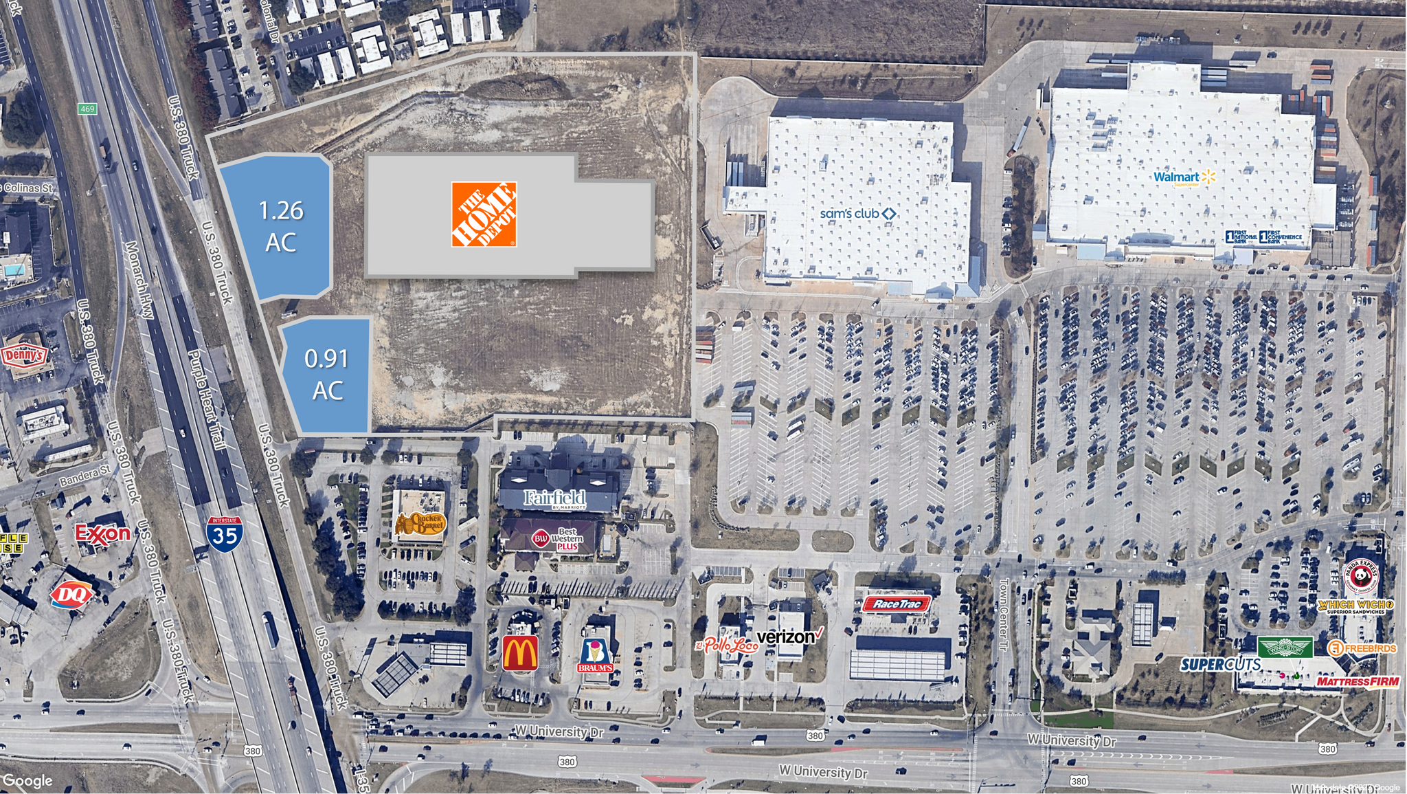 Interstate 35 & West University Dr, Denton, TX for lease Aerial- Image 1 of 3