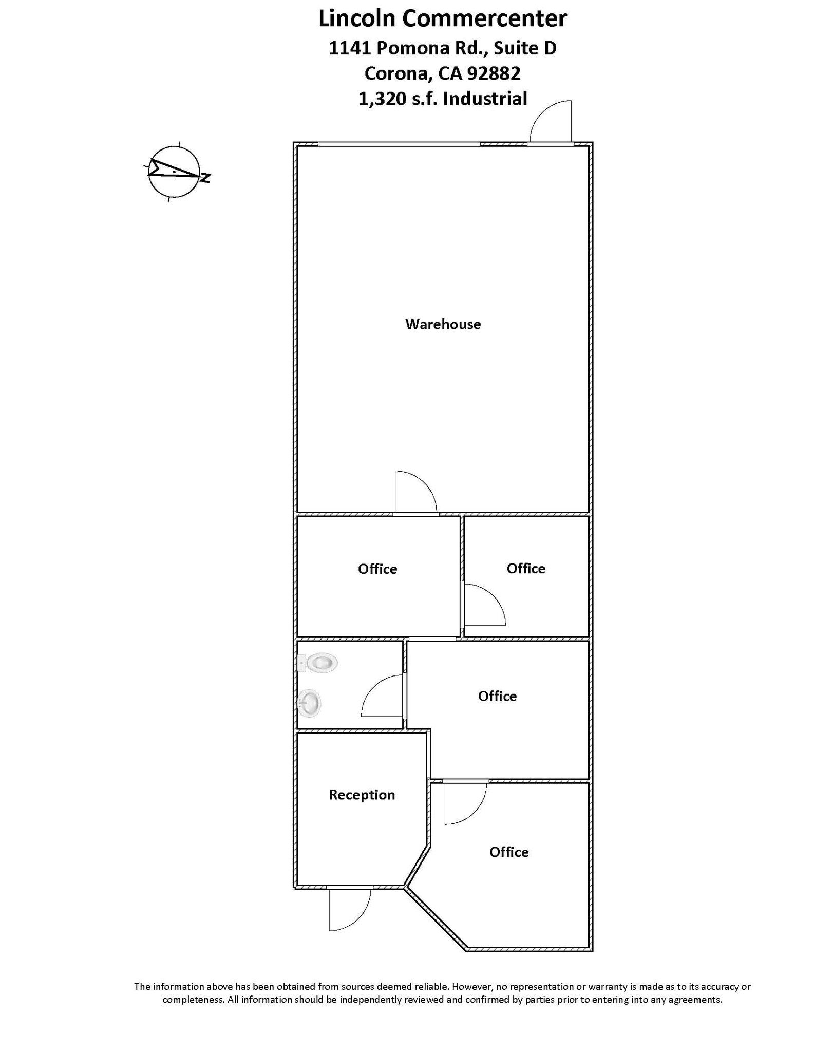 1141 W Pomona Rd, Corona, CA for lease Floor Plan- Image 1 of 1