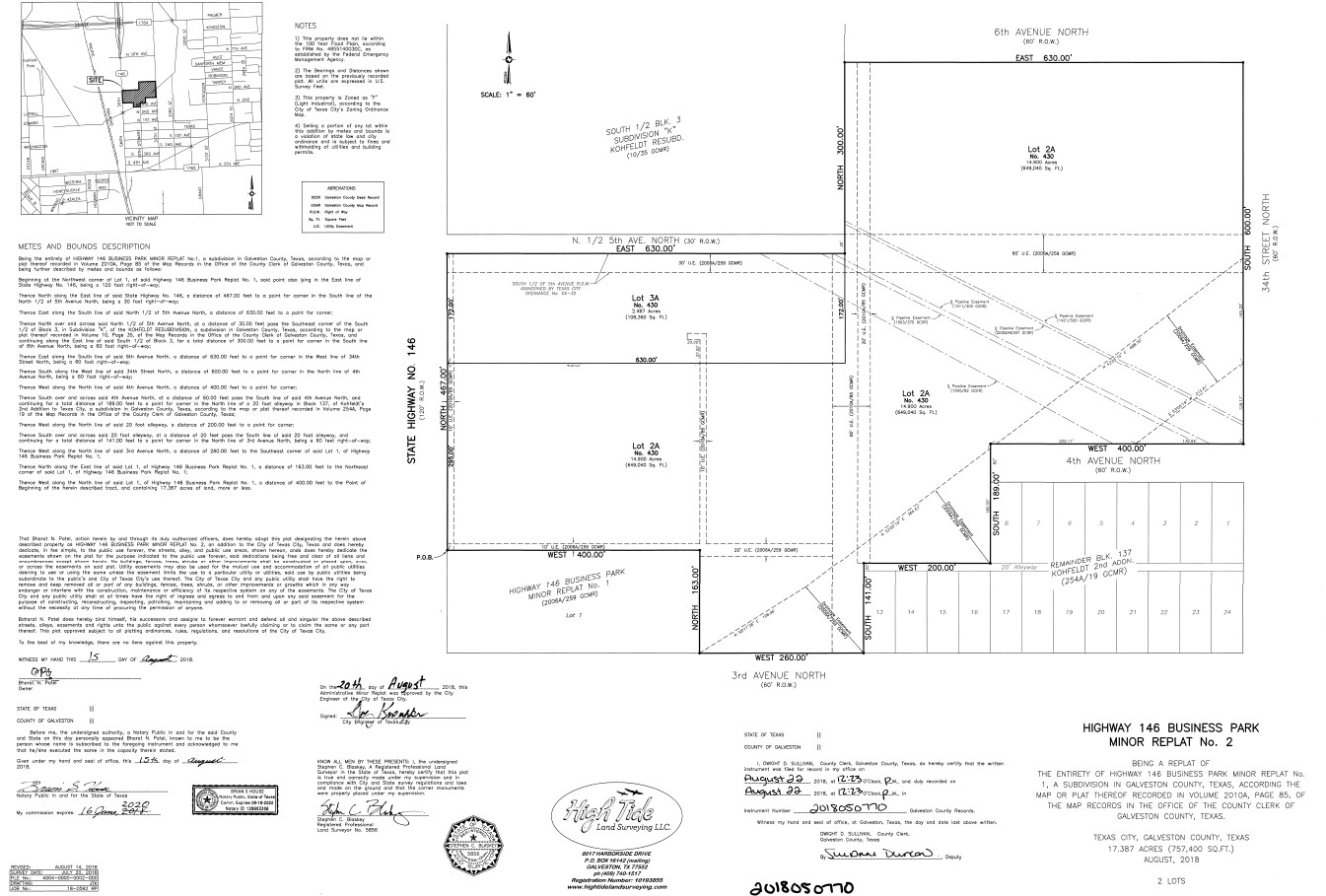 430 Highway 146, Texas City, TX for sale Plat Map- Image 1 of 1