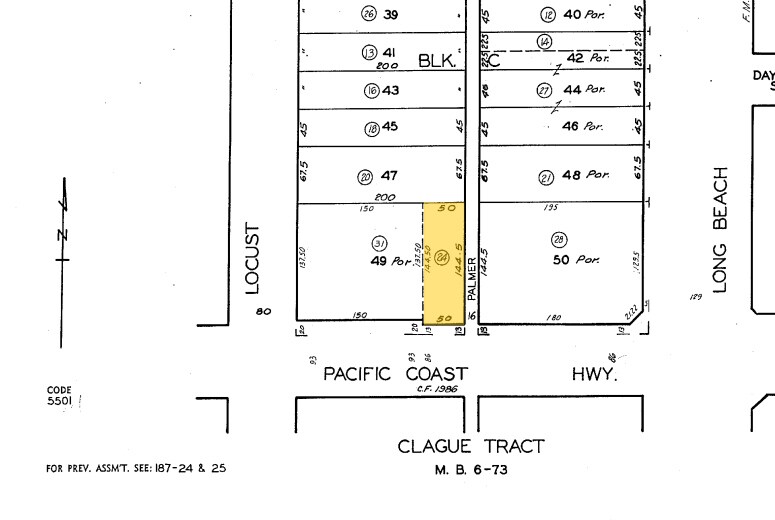 235 E Pacific Coast Hwy, Long Beach, CA for sale Plat Map- Image 1 of 1