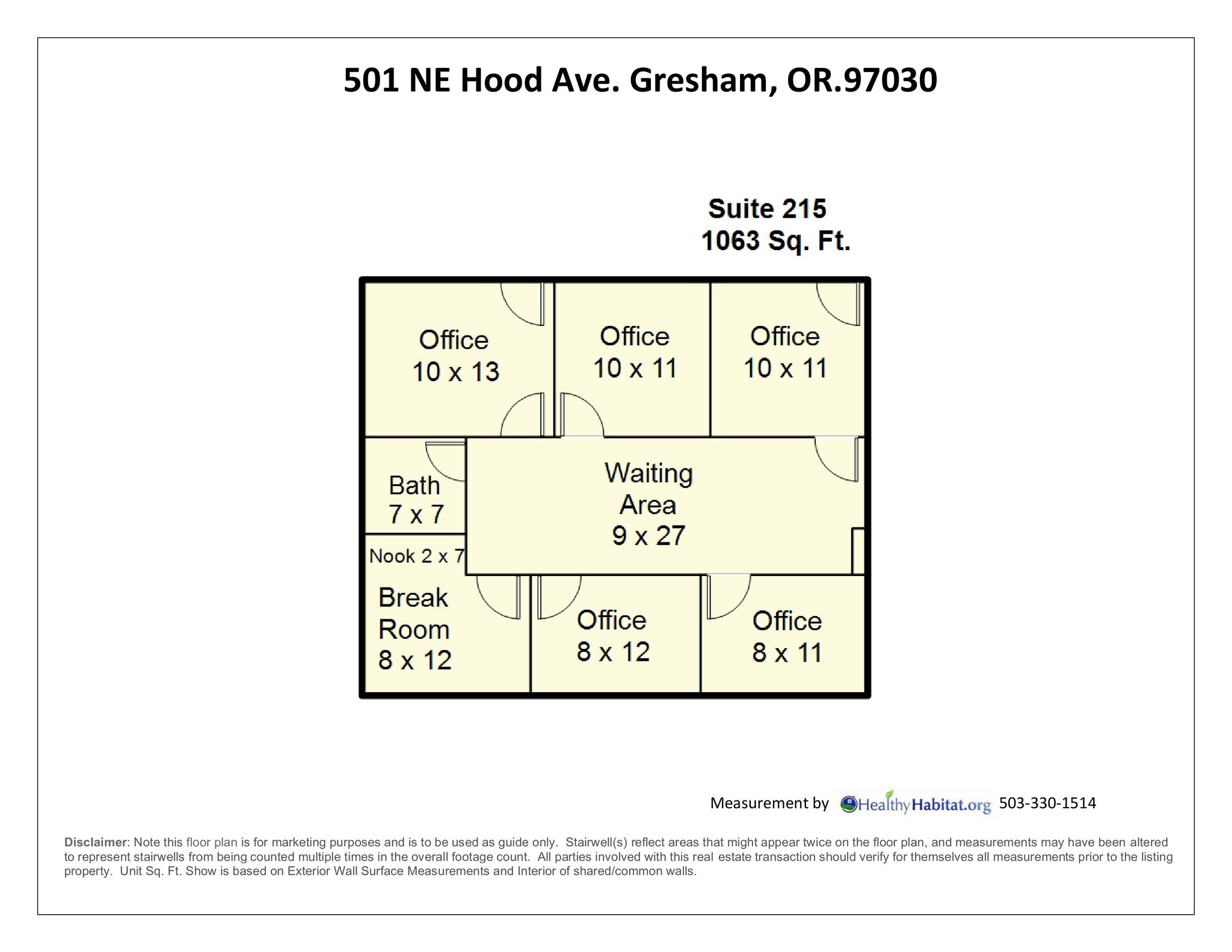 501 NE Hood Ave, Gresham, OR for lease Typical Floor Plan- Image 1 of 1