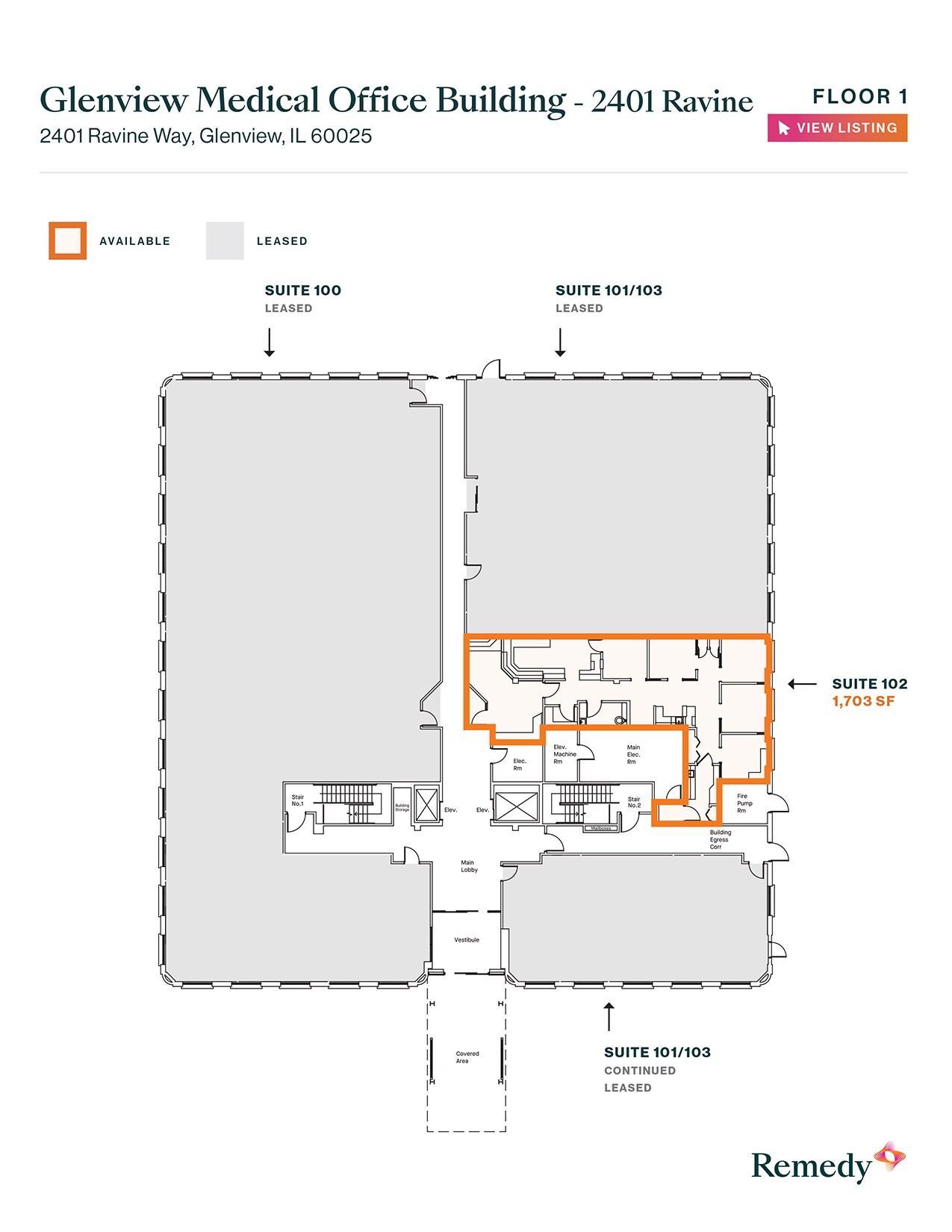 2401 Ravine Way, Glenview, IL for lease Floor Plan- Image 1 of 1