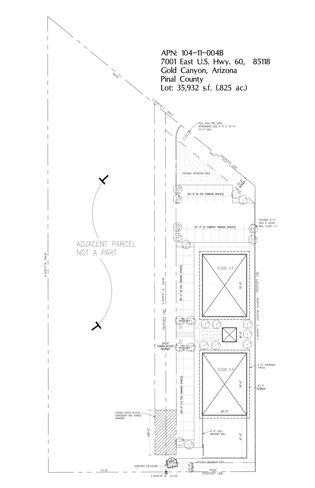 7001 E US Highway 60, Gold Canyon, AZ for lease Site Plan- Image 1 of 1