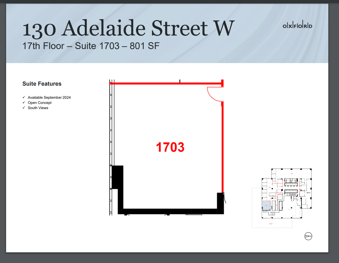 130 Adelaide St W, Toronto, ON for lease Floor Plan- Image 1 of 1