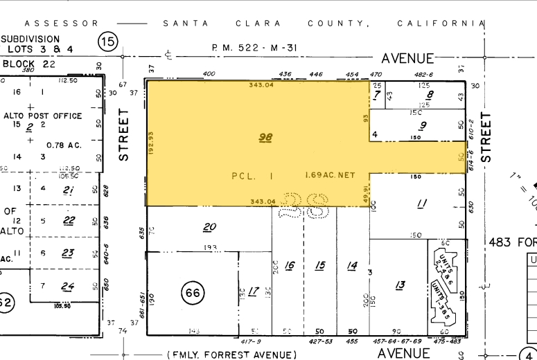 400 Hamilton Ave, Palo Alto, CA for lease - Plat Map - Image 2 of 6