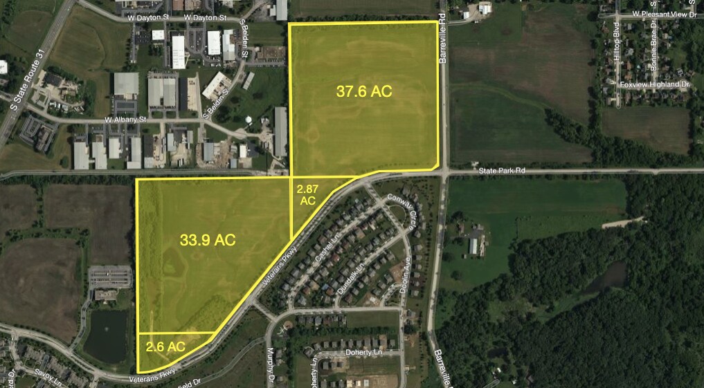 76.97± AC On Veterans Parkway & Barreville Rd, Mchenry, IL for sale Aerial- Image 1 of 1