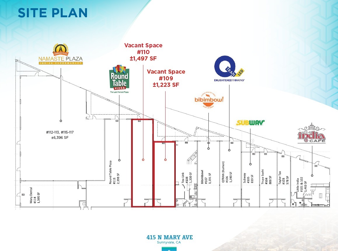 415 N Mary Ave, Sunnyvale, CA for lease Site Plan- Image 1 of 2