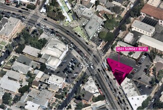 3531 W Sunset Blvd, Los Angeles, CA - aerial  map view