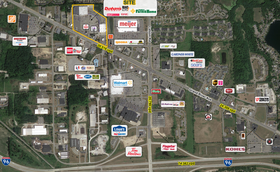 3591-3685 E Grand River Ave, Howell, MI for lease - Aerial - Image 3 of 5