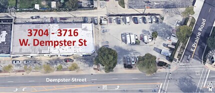 3704-3716 W Dempster St, Skokie, IL - aerial  map view