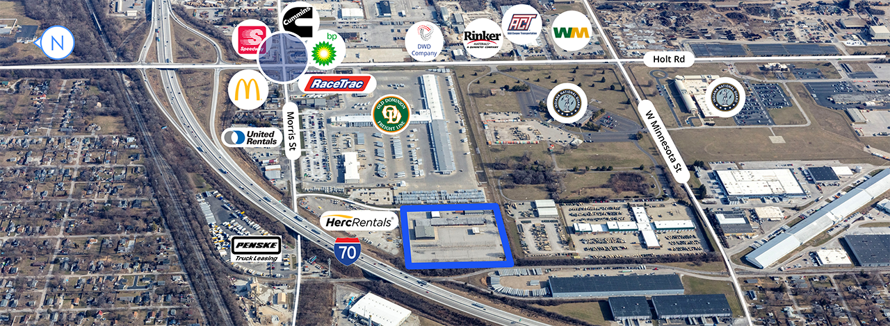 4201 W Morris St, Indianapolis, IN for lease Aerial- Image 1 of 7