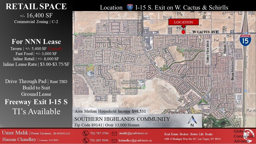 W Cactus Ave And I 15 Las Vegas Nv 89141 Retail For Lease Loopnet Com