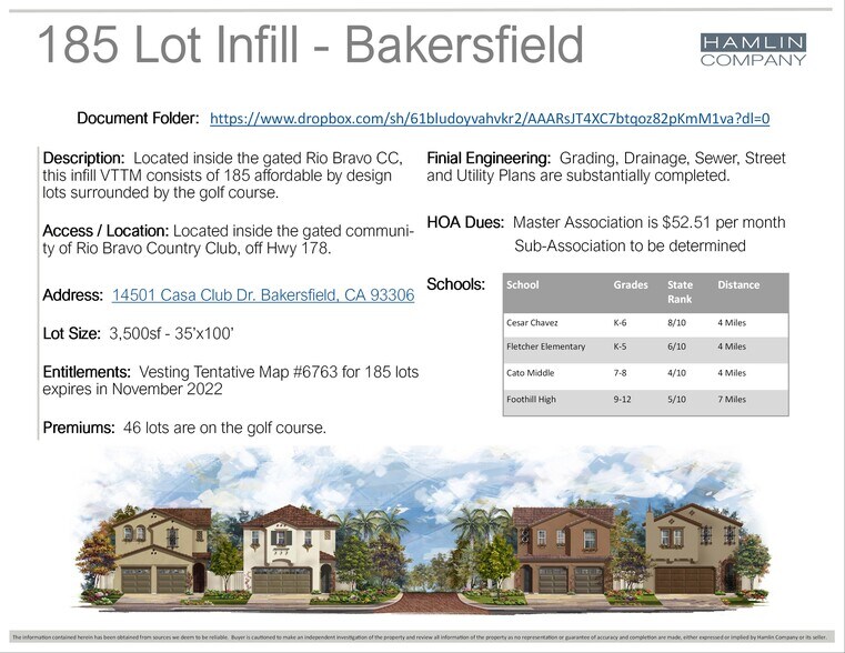 14801 Casa Club, Bakersfield, CA 93306 185 Lots Country Club Infill