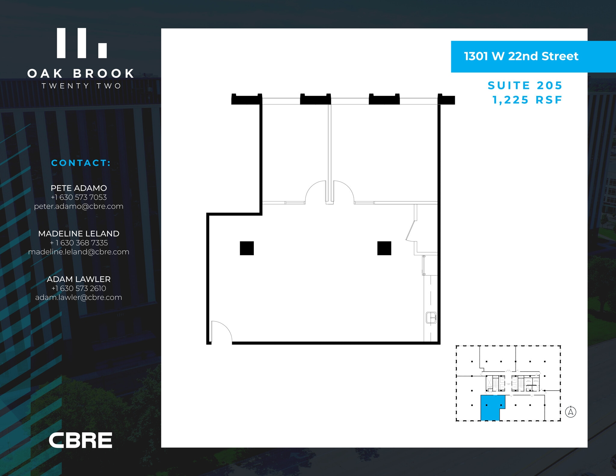 1301 W 22nd St, Oak Brook, IL for lease Floor Plan- Image 1 of 2