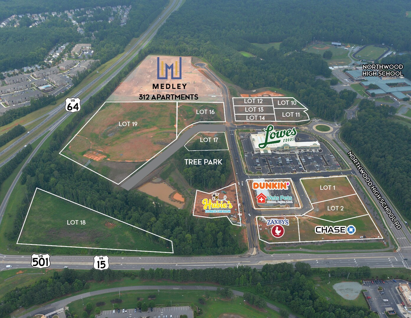 0 Northwood High School Rd, Pittsboro, NC for sale Aerial- Image 1 of 3