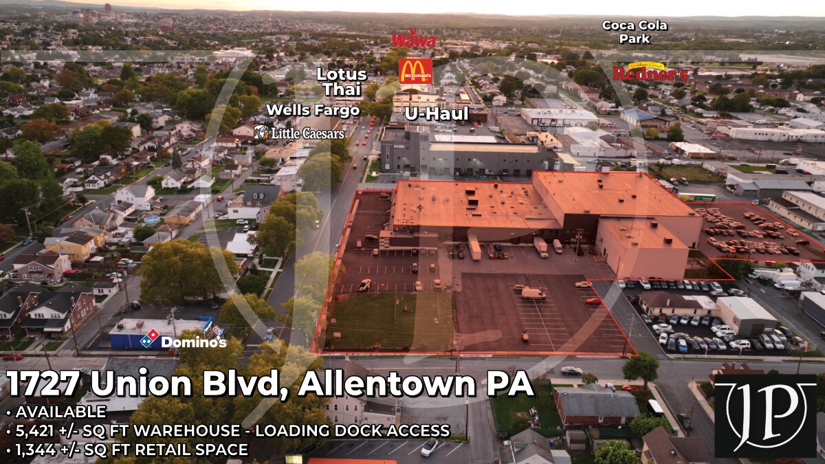 17271801 Union Blvd, Allentown, PA 18109 2 SPACESINDUSTRIAL 32 FT CLEAR